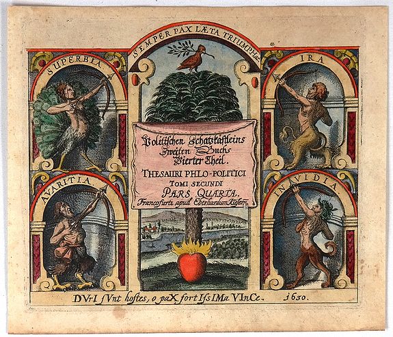 MEISNER, D., Thesauri Philopolitici Tomi Secundi Pars Quarta (Title Page), antique map, old maps