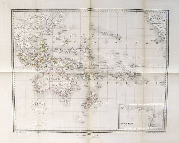 CORTAMBERT, E., Océanie., antique map, old maps
