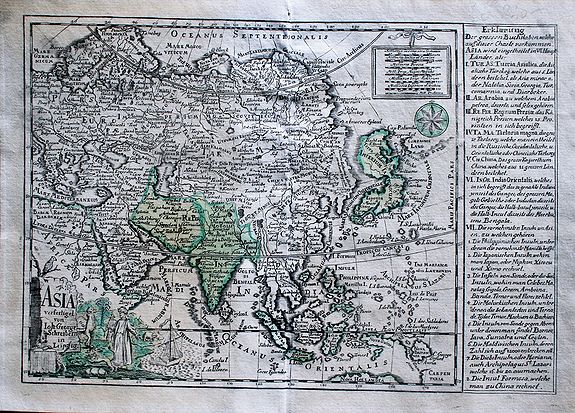 SCHREIBER, J., Asia verfertiget von Joh.Schreibern in Leipzig., antique map, old maps