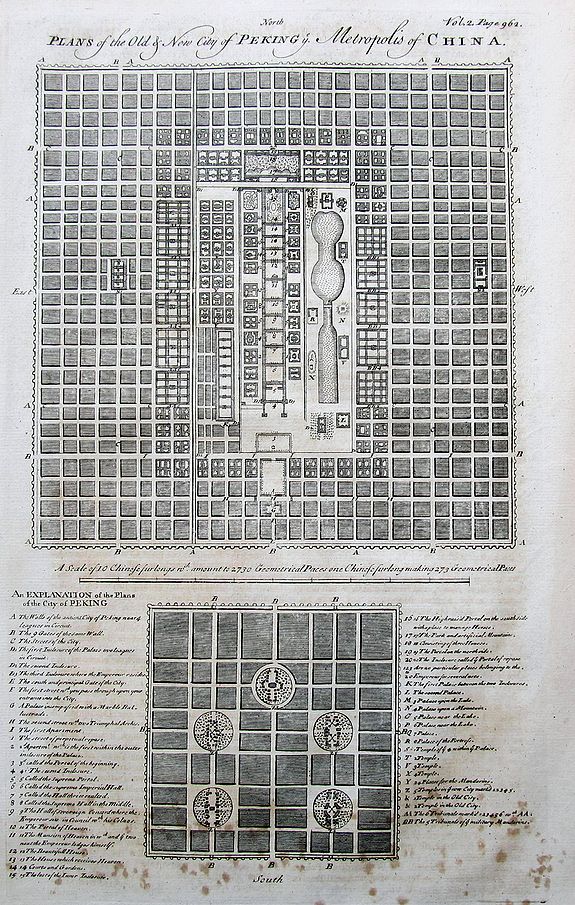 BOWEN, E., Plans of the Old & New City of Peking ye Metropolis of China., antique map, old maps