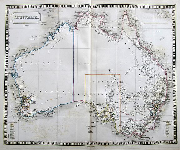 HALL, S., Australia., antique map, old maps