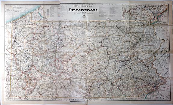 U.S. GOVERNMENT., Steam Railroad Map of Pennsylvania., antique map, old maps