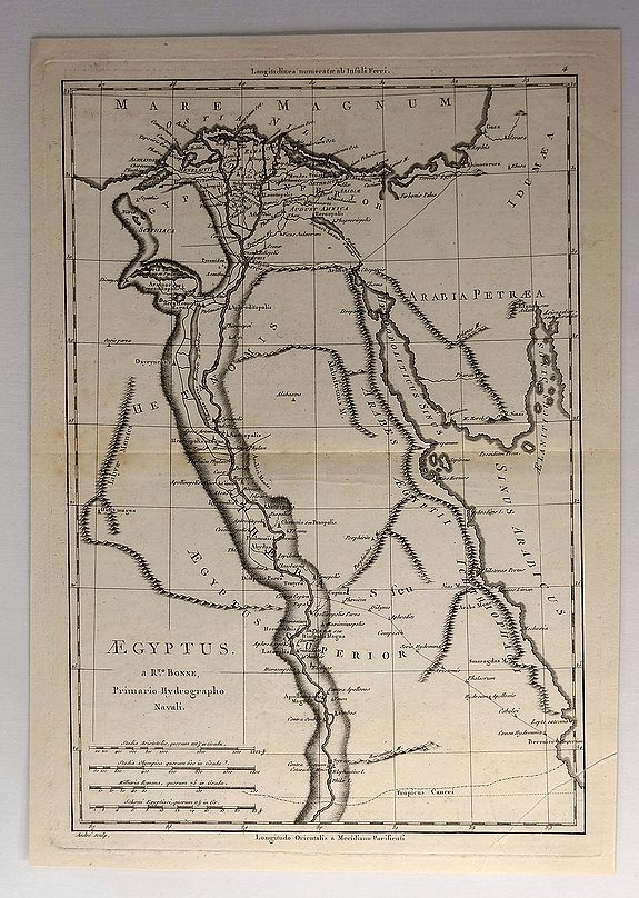 BONNE, R., Aegyptus., antique map, old maps