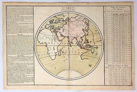 DE MORNAY, B., Climats d’Heures et de Mois., antique map, old maps