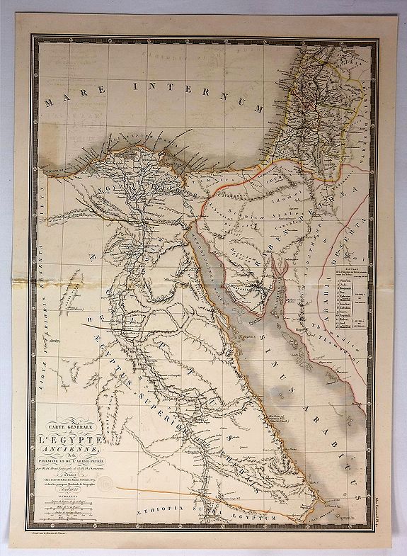 BRUE, A., Carte generale L’Egypte Ancienne de la Palestine et de L’Arabie Petree., antique map, old maps