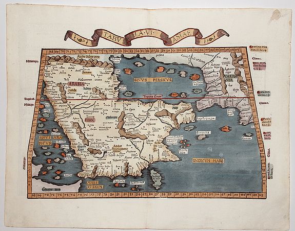 FRIES, Lorenz., Tabula VI Asiae., antique map, old maps