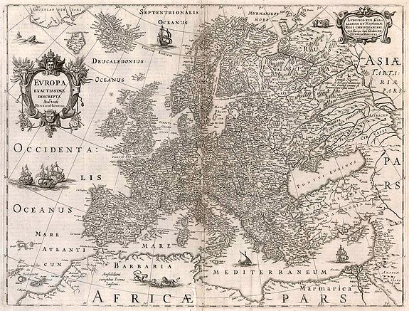 HONDIUS, H. , Europa exactissime descripta., antique map, old maps