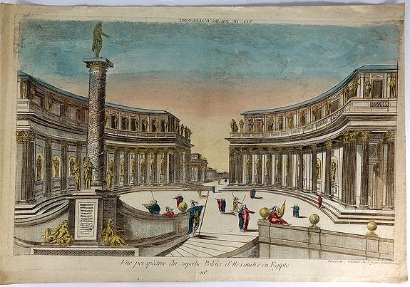 CHEZ MONDARE., Vue Perspective du Superbe Palais d’Aexandre en Egypte., antique map, old maps