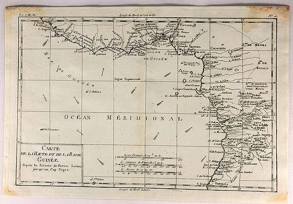 BONNE, R., Carte de la Haute et de la Basse Guinee., antique map, old maps