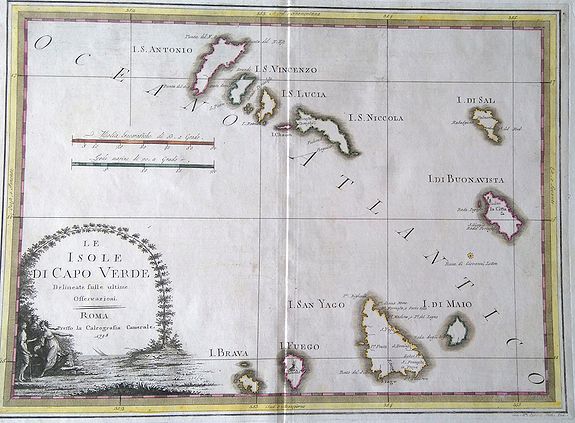 CASSINI, Gio. Ma. (Giovanni Maria), Le Isole Di Capo Verde., antique map, old maps