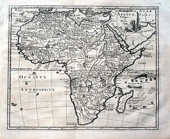 CLUVER, P., Africa antiqua et nova., antique map, old maps
