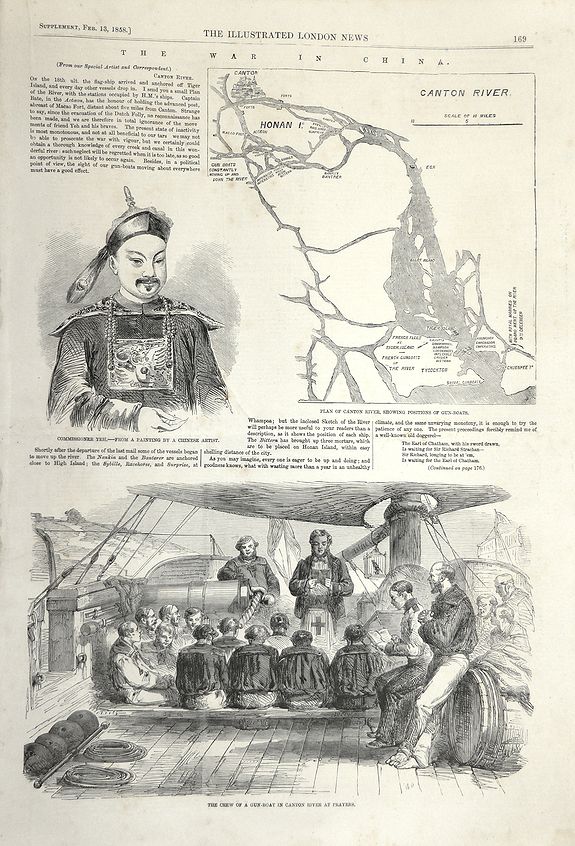 The Illustrated London News., The War in China., antique map, old maps