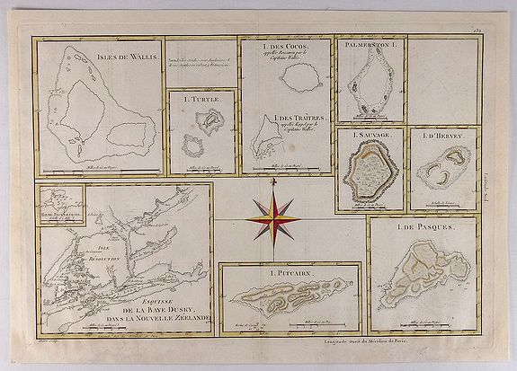 BONNE, R., Esquisse de la Baye Dusky dans la Nouvelle Zeelande., antique map, old maps