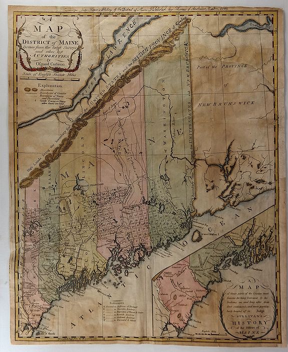 CARLETON, O., A Map of the District of Maine, Drawn from the Latest Surveys and Other Best Authorities., antique map, old maps