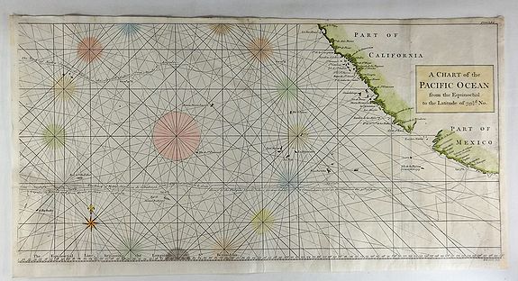 ANSON, G., A Chart of the Pacific Ocean from the Equinoctial to the Latitude of 39 1/2d No., antique map, old maps
