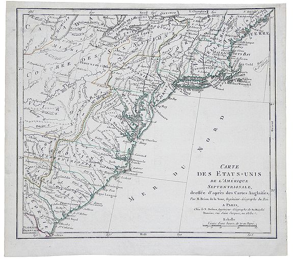 BRION, M., Carte des Etats-Unis de l'Amerique Septentrionale., antique map, old maps