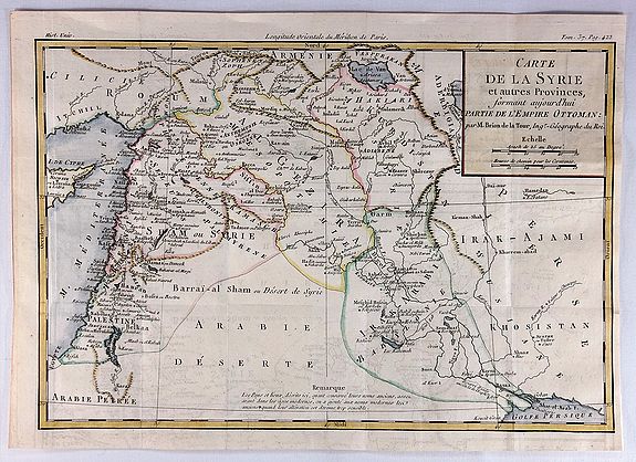 DE LA TOUR, L., Carte de la Syrie et Autres Provinces Formant Aujourd’hui Partie de L’Empire Ottoman., antique map, old maps