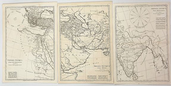 BONNE, R., Imperia Antiqua. Pars Occidentalis/ Pars Media/ Pars Orientalis (Three Maps), antique map, old maps