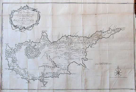 DRUMMOND, A., To George Wakeman Esq, Consul for his Majesty the King of Great Britain in the Island of Cyprus. This Map of the Island of Cyprus is dedicated by his friend and servant A. Drummond., antique map, old maps