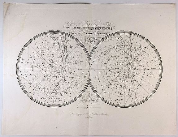 LAPIE, P & E., Planispheres Celestes., antique map, old maps