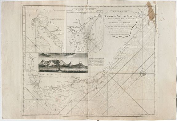 LAURIE & WHITTLE, A New Chart of the Southern Coast of Africa, from the Cape of Good Hope to Dalagoa Bay..., antique map, old maps