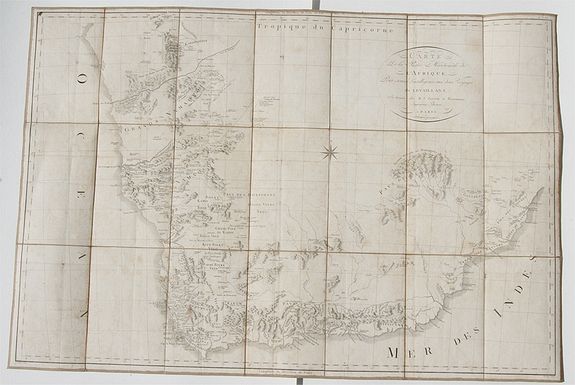 LE VAILLANT, Carte de la Partie Méridionale de l'Afrique, pour servir d'intelligence aux Deux Voyages de Levaillant., antique map, old maps