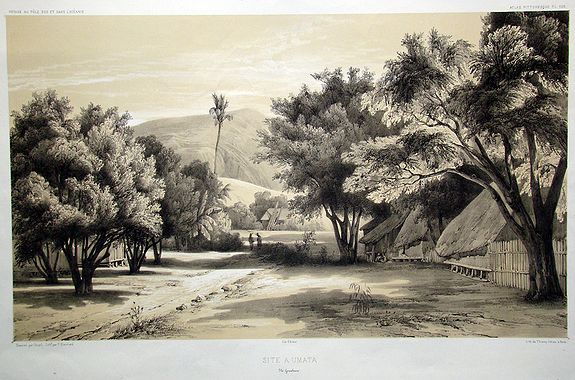 GOUPIL, Site à Umata (Ile Gouaham)., antique map, old maps