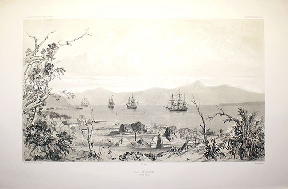 LE BRETON, Louis Auguste Marie, Baie d'Akaroa (Nouvelle Zélande), antique map, old maps