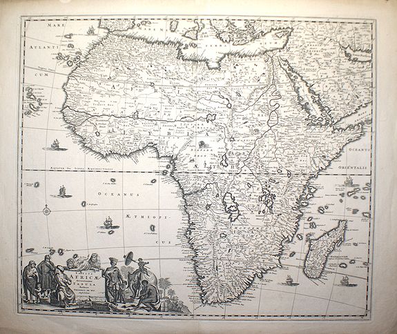 DE WIT, Frederick, Totius Africae Accuratissima Tabula authore Frederico de Wit, antique map, old maps