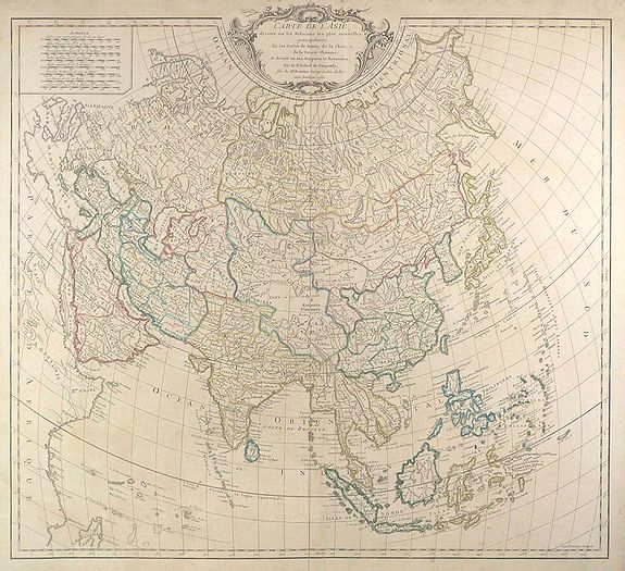 Robert de Vaugondy, D., Carte de L'Asie dressée sur les Relations les plus . . ., antique map, old maps