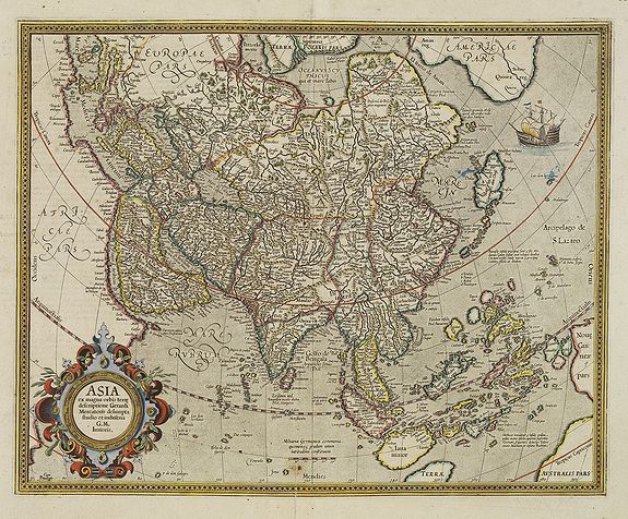 MERCATOR,G./ HONDIUS, J., Asia ex magna Orbis terre descriptione Gerardi Mercatoris . . ., antique map, old maps