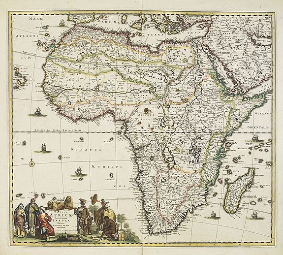 DE WIT, F., Totius Africae . . ., antique map, old maps