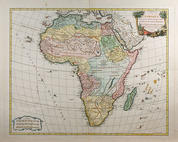 ROBERT DE VAUGONDY, D., L\'Afrique dressée, sur les relations les plus recentes, . . ., antique map, old maps