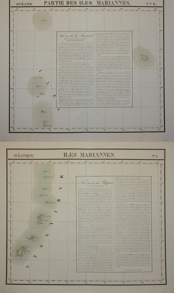 VANDERMAELEN, Ph., Iles Mariannes. Océanique N°5 / Partie des iles Mariannes. Océanique N°2., antique map, old maps