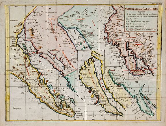 ROBERT DE VAUGONDY, G. / DIDEROT, D., Carte de la Californie suivant . . ., antique map, old maps