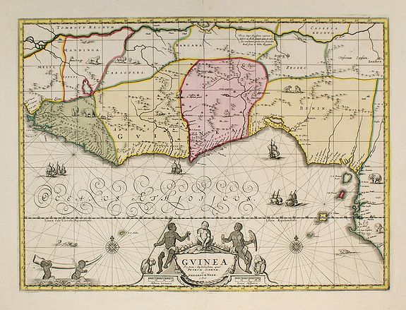 SCHENK, P. / VALK, G., Guinea., antique map, old maps