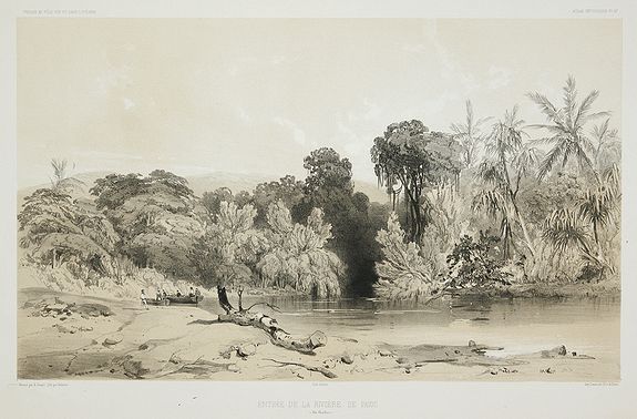 GOUPIL, E., Entrée de la rivière de Paiou., antique map, old maps