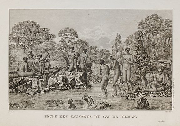 COPIA, Jacques Louis, Pêche des sauvages du Cap de Diemen., antique map, old maps