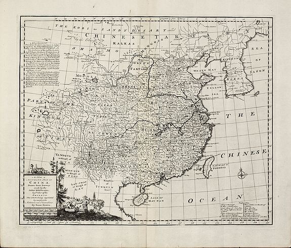 Bowen, E., A New & Accurate Map of China. Drawn from Surveys made by the Jesuit Missionaries, by Order of the Emperor, antique map, old maps