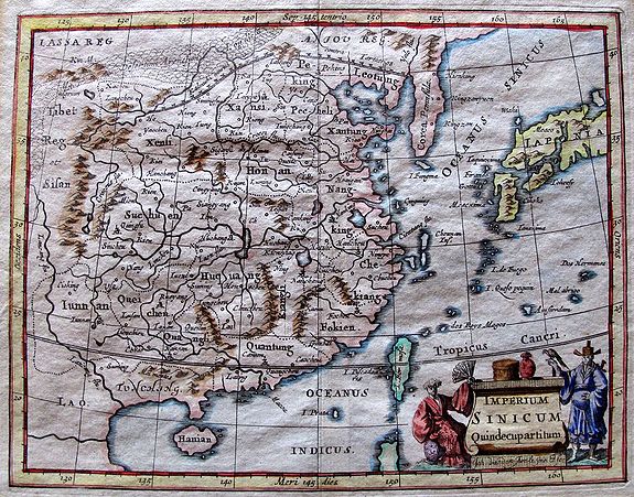 VAN DEN AVELE, J., Imperium Sinicum Quindecupartitum., antique map, old maps