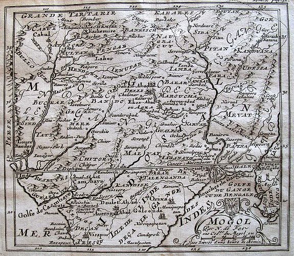 DEFER, N., Mogol., antique map, old maps