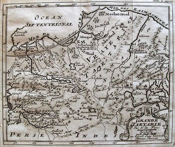 DEFER, N., Grande Tartarie., antique map, old maps