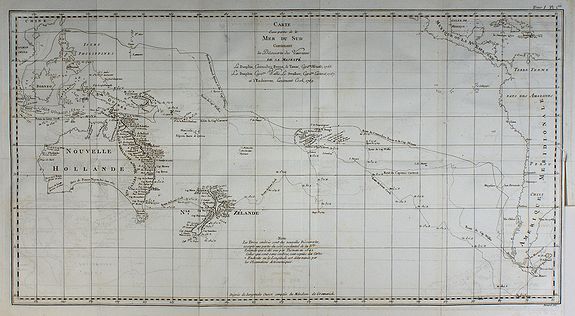 COOK, J., Carte d'une partie de la Mer du Sud …, antique map, old maps