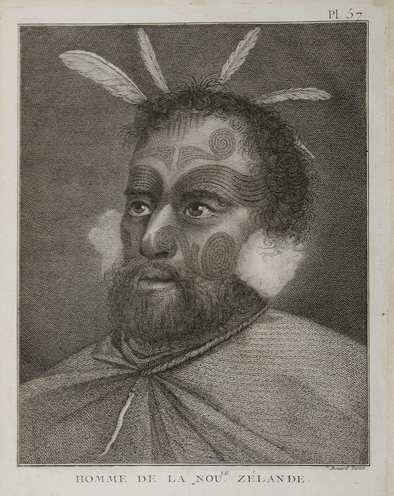 COOK, J., Homme de la Nouv-le. Zélande., antique map, old maps