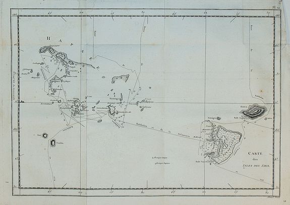 COOK, J., Carte des Isles des Amis., antique map, old maps