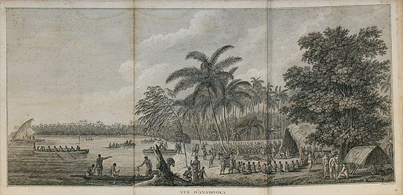 COOK, J., Vue d'Anamooka., antique map, old maps