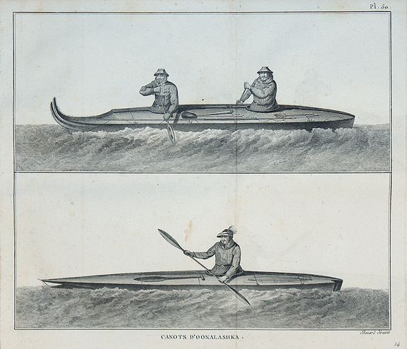 COOK, J., Canots d'Oonalashka., antique map, old maps