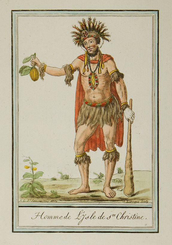GRASSET de SAINT-SAUVEUR, J., Homme de l'Isle de Ste Christine., antique map, old maps