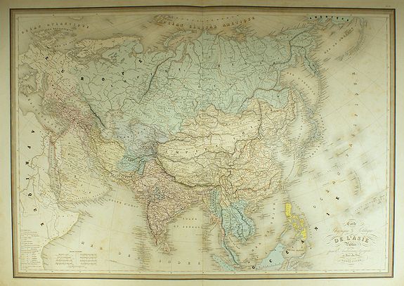 ANDRIVEAU-GOUJON, E., Carte physique et politique de l'Asie …, antique map, old maps