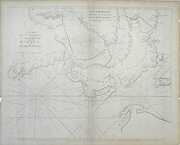 MOUNT / PAGE, A Chart of the Seacoasts of Ireland from Dublin to London-Derry. . ., antique map, old maps